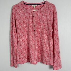 White Stuff 100% Linen Long Sleeve Pink Henley Top Womens Size UK 12 or US 8 Top
